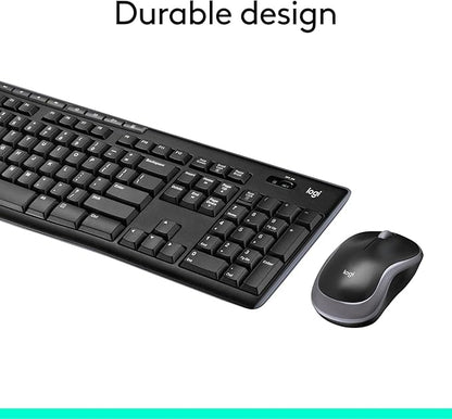 Logitech MK270 Wireless Keyboard and Mouse Combo for Windows,2.4 GHz,8 Multimedia Keys,PC,Laptop,Wireless Keyboard Compact Mouse Combo - Black,(Pack of 4)