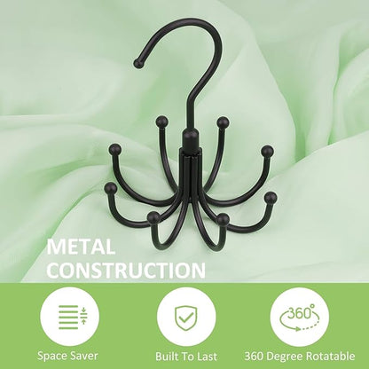 2 Pack Tank Top Hanger, Rotatable Bra Hanger for Closet, Max 24 Capacity Metal Tank Top Holder Storage Space Saving Sport Bra Organizer, Black