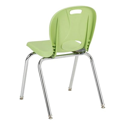 Learniture LNT-118-CSW-GA Learniture Structure Series School Chairs for Classroom, 18" Seat Height, Green Apple, Pack of 4