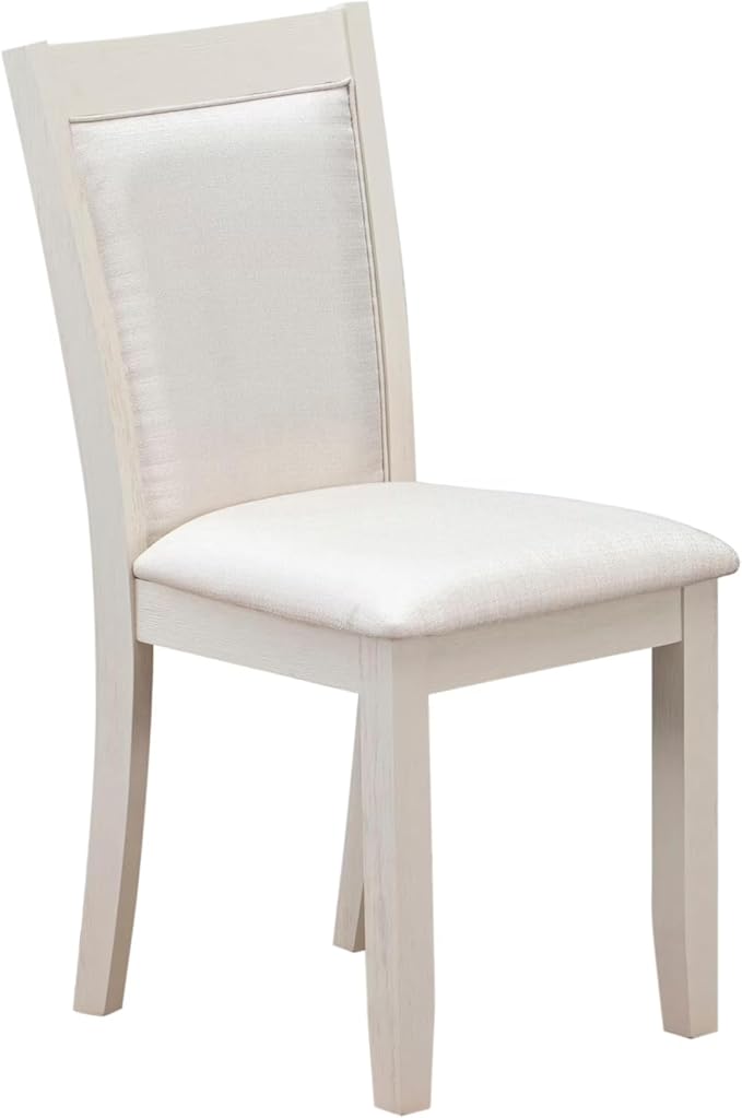 East West Furniture V097MZ001-6 6 Piece Dining Table Set Contains a Rectangle Dining Room Table with V-Legs and 4 Cream Linen Fabric Parson Chairs with a Bench, 40x72 Inch, Multi-Color