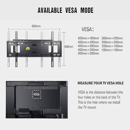 FORGING MOUNT Heavy Duty Long Arm TV Mount,Full Motion TV Mounts Bracket 43 inch Extension Dual Articulating Arm, Fits 50-90 Inch Flat/Curve TVs, Holds up to 198 lbs, VESA600x400mm