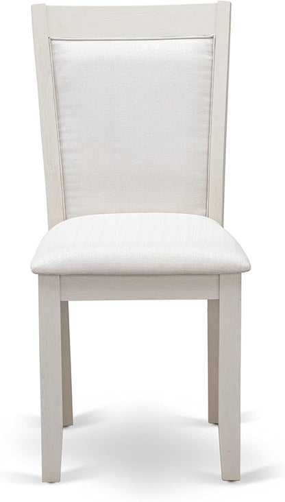 East West Furniture X027MZ001-9 9 Piece Modern Dining Table Set Includes a Rectangle Wooden Table with X-Legs and 8 Cream Linen Fabric Upholstered Chairs, 40x72 Inch, Multi-Color