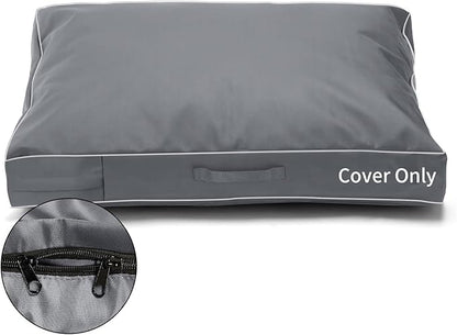 COSHNIBI Dog Bed Covers Replacement Washable,Waterproof Dog Bed Cover with Zip and Carry Handle for Dog/Cat 54''Lx44''Wx4''H-Grey
