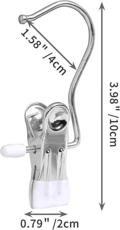 30 Pack Boot Hanger for Closet, Laundry Hooks with Clips, Boot Holder, Hanging Clips, Portable Multifunctional Hangers Single Clip Space Saving for Jeans, Hats, Tall Boots, Towels(White)