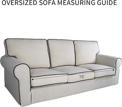 PureFit Reversible Sofa Couch Cover Water Resistant Couch Covers for 3 Cushion, Washable Furniture Cover with Non-Slip Foam and Adjustable Strap for Dogs, Pets (Oversized Sofa, Wine/Beige)