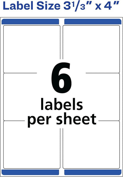 Avery Matte Frosted Clear Address Labels for Inkjet Printers, 3-1/3" x 4", 60 Labels, 5 Packs (18664)