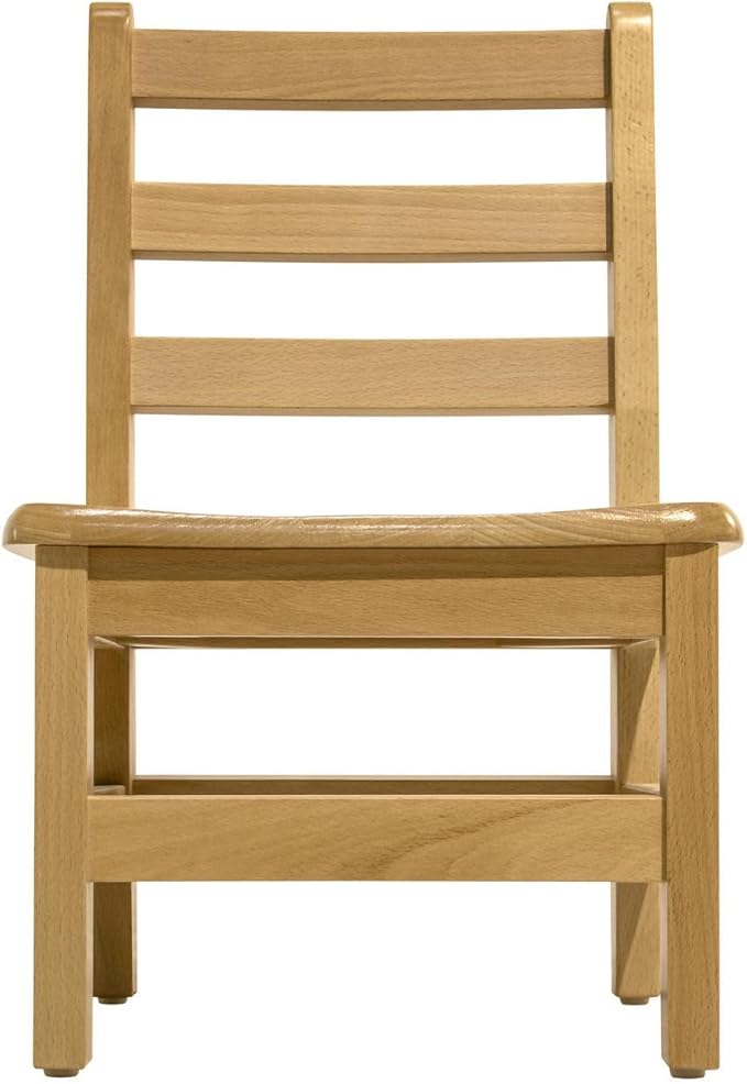 Kids Wooden Chair Set, Fully Assembled Youth Ladderback Wood Chairs for Children, 13" Seat Height for Ages 6-9 (Set of Two)