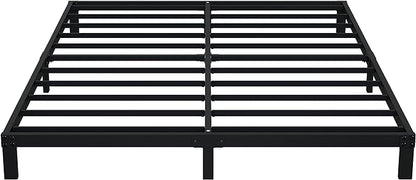 7 Inch Queen Bed Frame No Box Spring Need, Low Profile Metal Platform Bed Frame Queen Size, Heavy Duty Support Bedframes, Easy Assembly