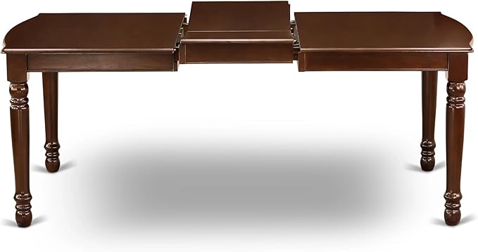 East West Furniture DODA9-MAH-32 9 Piece Dining Table Set Contains a Rectangle Kitchen Table with Butterfly Leaf and 8 Polyester Fabric Padded Chairs, 42x78 Inch, Mahogany
