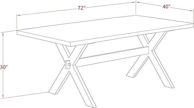 East West Furniture X027VE215-6 6 Piece Dinette Set Contains a Rectangle Dining Table with X-Legs and 4 Baby Blue Linen Fabric Parson Chairs with a Bench, 40x72 Inch, Multi-Color