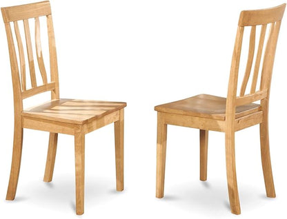 East West Furniture NDAN5-OAK-W 5 Piece Dining Table Set for 4 Includes a Rectangle Kitchen Table with Dropleaf and 4 Dining Room Chairs, 30x48 Inch, Oak