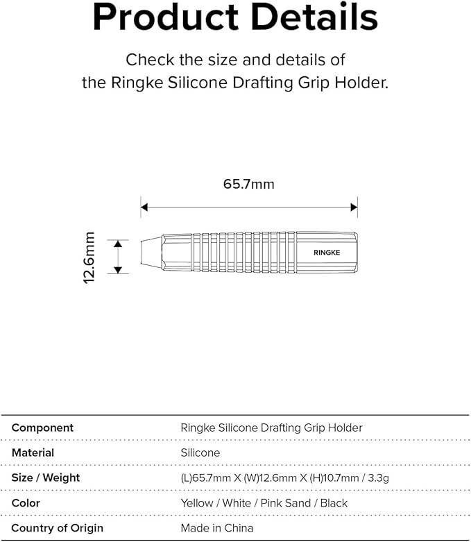 Ringke Silicone Drafting Grip Holder Compatible with Apple Pencil 2nd Generation, Apple Pencil USB-C and Apple Pencil Pro Case, Perfect Grip Silicone Protective Cover Sleeve Accessories - Pink Sand