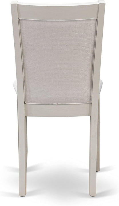 East West Furniture X027MZ001-5 5 Piece Kitchen Table & Chairs Set Includes a Rectangle Dining Room Table with X-Legs and 4 Cream Linen Fabric Parsons Dining Chairs, 40x72 Inch, Multi-Color