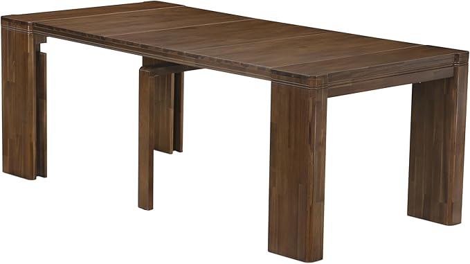 X12SI-0C8-04 - 14 Pieces Mid Century Dining Table Set contains an Extendable Rectangle Kitchen Table, 1 Coffee Table and 12 Dining Chairs, 39x120 Inch, Antique Walnut
