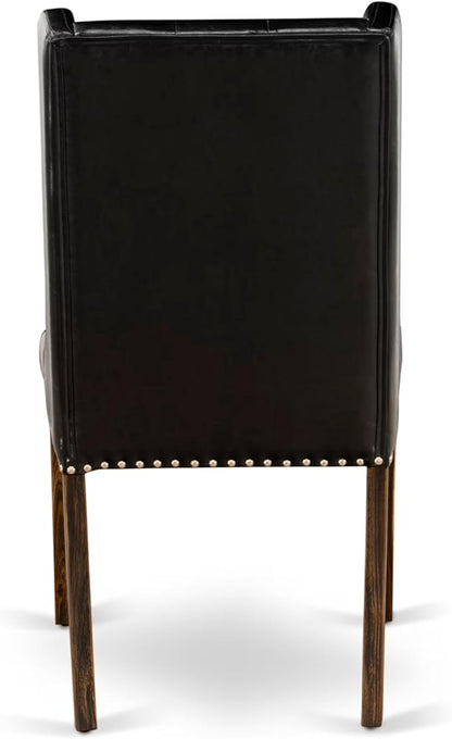 East West Furniture V777FO749-5 5 Piece Kitchen Table Set for 4 Includes a Rectangle Dining Room Table with V-Legs and 4 Black Faux Leather Upholstered Chairs, 40x72 Inch, Multi-Color
