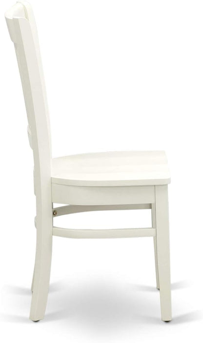 East West Furniture VAVA7-LWH-W 7 Piece Dining Room Table Set Consist of an Oval Kitchen Table with Butterfly Leaf and 6 Dining Chairs, 40x76 Inch, Linen White