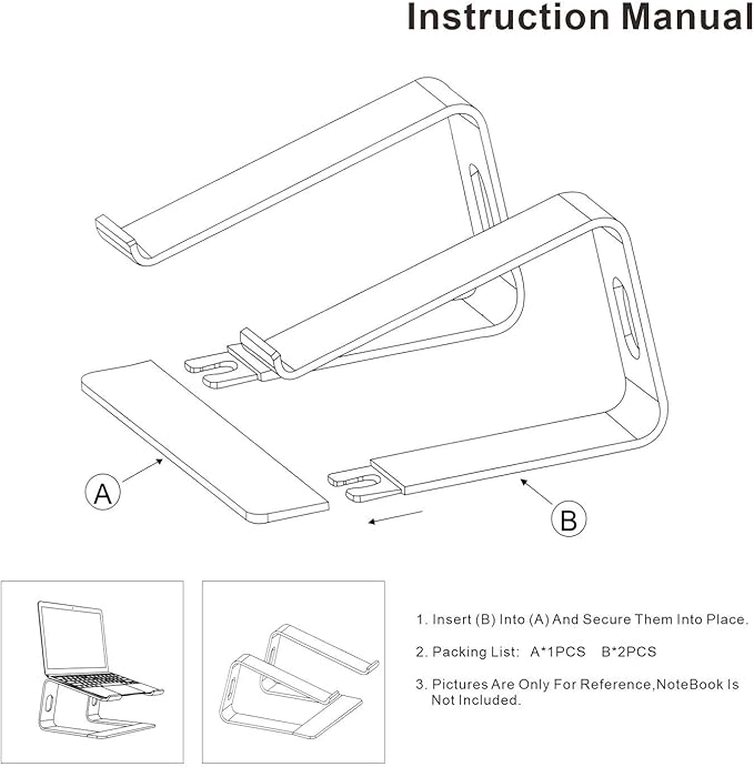 Ergonomic Aluminum Laptop Mount | Computer Stand & Holder - Compatible with MacBook, HP, Lenovo, Samsung, Huawei & More (10-17.3" Laptops) - Rose Gold