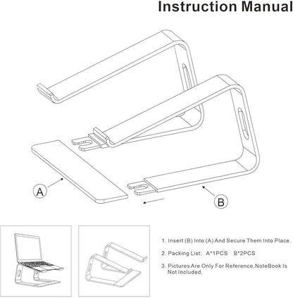 Ergonomic Aluminum Laptop Mount | Computer Stand & Holder - Compatible with MacBook, HP, Lenovo, Samsung, Huawei & More (10-17.3" Laptops) - Rose Gold