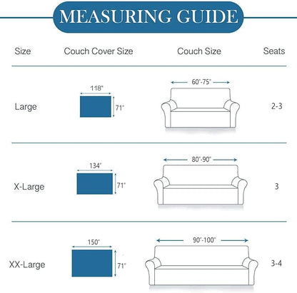 HANDONTIME Navy Blue Sectional Couch Covers, 3 Cushion Couch Chenille Cover with Lace Pattern for Dogs Kids, Fitted, Easy, 71" x 134"