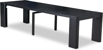 X12VE-0C6-50 - 14-Pc Dining Room Set a Rectangular Dining Table with a coffee Table and 12 Dark Gotham Grey Linen Fabric kitchen Chair, 39x120 Inch, Wire Brushed Black