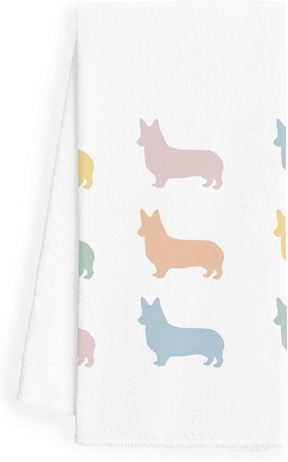 Corgi Kitchen and Bathroom Hand Towels - Dog Tea Towels, Gifts for Women and Corgi Lovers, Decorative Decor, 1624 Inches