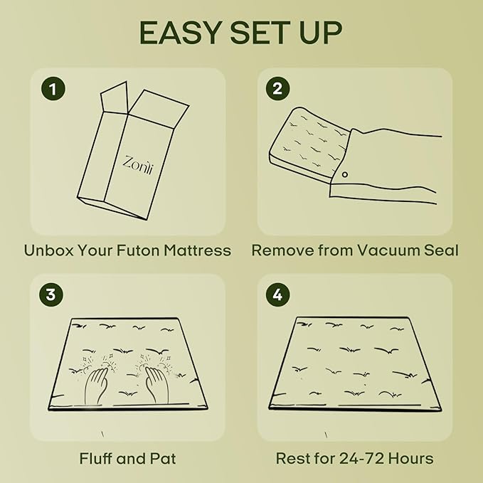 ZonLi Japanese Floor Futon Mattress Twin Size 75"x 39", 100% Cotton Cover 2.5'' Thicken Tatami Mattress, Foldable Sleeping Pad, Portable Dormitory Tatami Mat (Grey)