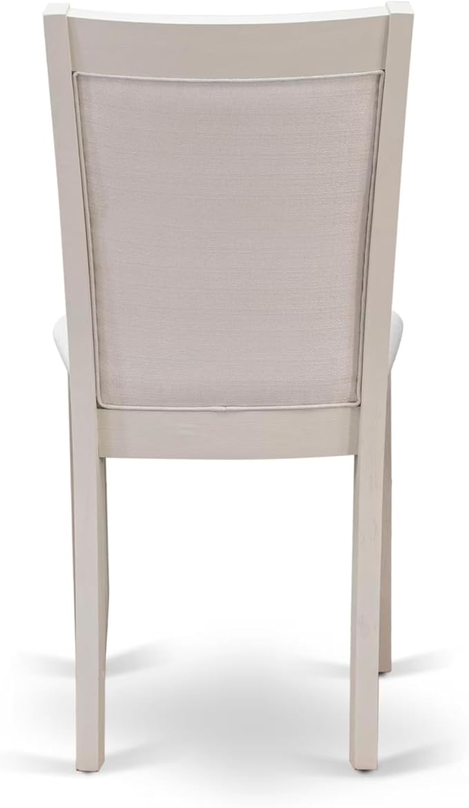 East West Furniture V077MZ001-5 5 Piece Kitchen Table Set for 4 Includes a Rectangle Dining Room Table with V-Legs and 4 Cream Linen Fabric Parsons Dining Chairs, 40x72 Inch, Multi-Color