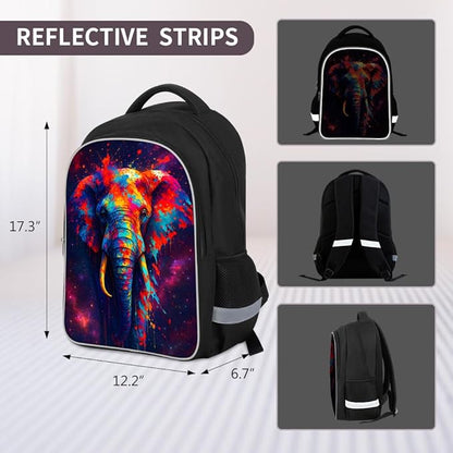 Kids Backpack for Boys Girls Preschool Kindergarten Backpacks Lightweight Elementary Middle School Bookbag with Lunch Box Set (Elephant)