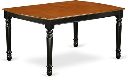 East West Furniture DOAN5-BCH-W 5 Piece Dining Table Set for 4 Includes a Rectangle Kitchen Table with Butterfly Leaf and 4 Dinette Chairs, 42x78 Inch, Black & Cherry