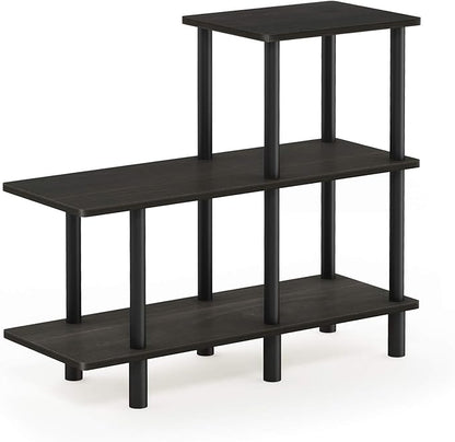 Furinno Turn-N-Tube 3-Tier Cube Ladder Shelf, Espresso/Black