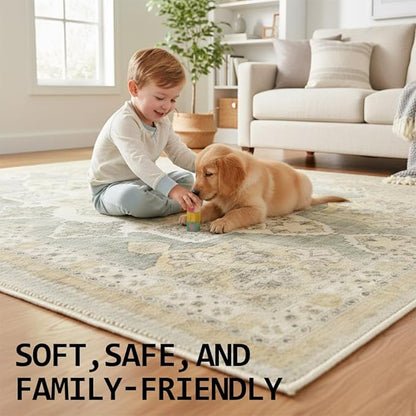 Muddy Mat짰 Monarch 2ft x 10ft Washable Area Rugs for Living Room, Bedroom & Dining Room ??Modern Soft Low Pile Non Slip Carpet ??Pet Friendly Waterproof Foldable Rugs for Home