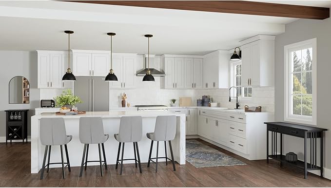 Design House Brookings Shaker Fully Assembled Wall Kitchen Cabinet W2436, 24 W x 12 D x 36 H, Painted White, Solid Wood, Design House, 569095