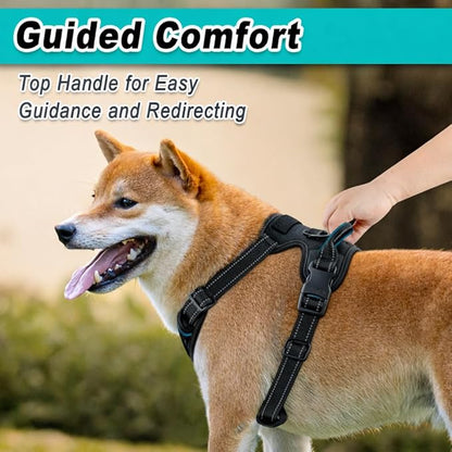 BARKBAY Dog Harness No Pull Mesh for Large Dogs - Adjustable, Reflective, Comfortable, No Choke, Heavy-Duty - Perfect for Outdoor Training, Walking, and Hiking - Strong & Durablee - XL & Black Mesh