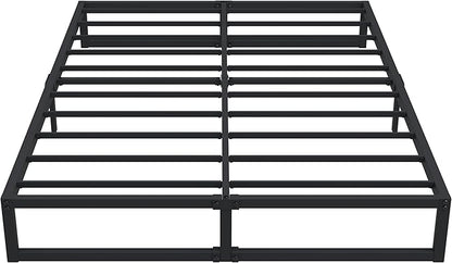 12 Inch Bed Frame Queen Size Heavy Duty Steel Slat Support Metal Platform Queen Bed Frame No Box Spring Needed, Easy Assembly, Black