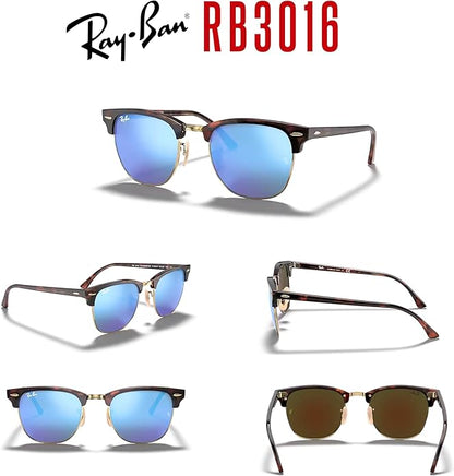 Ray-Ban RB3016 CLUBMASTER Sunglasses For Men For Women +BUNDLE with ACCESSORY EYEWEAR KIT
