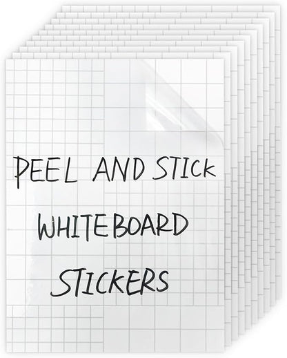 T&W SAME FILM 6 Pcs Dry Erase Board Sticker- Whiteboard Stickers-8.3''x11.7'' Removable Dry Erase Sheets- Fridge Dry Erase Paper for Wall/Desk/Refrigerator/Door/Locker/Home/Office/Classroom (Clear)