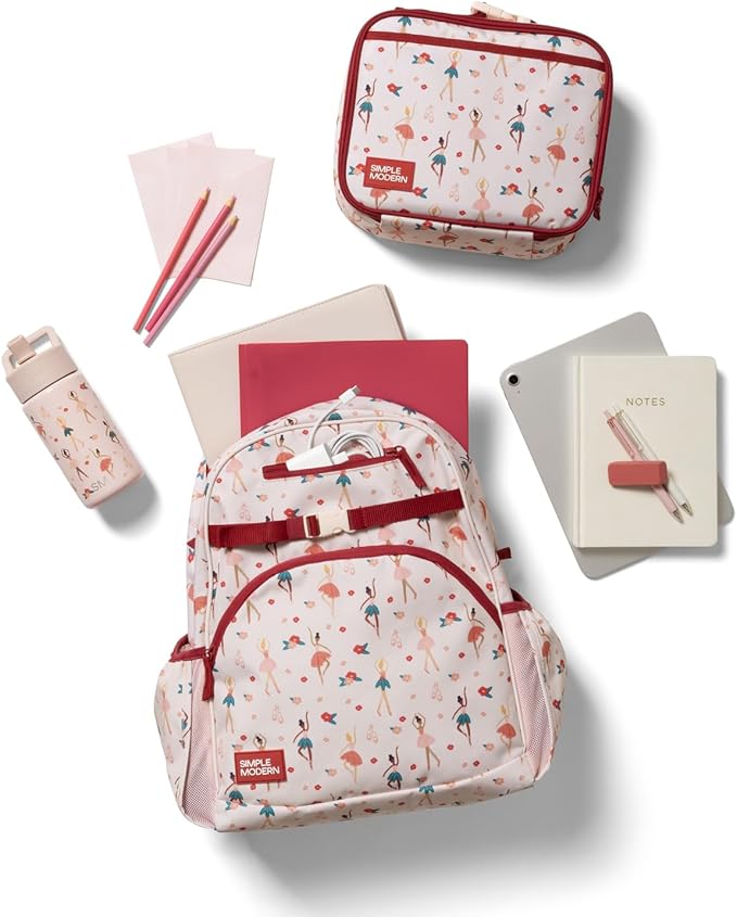 Simple Modern Large Disney Kids Backpack for School Girls and Boys | Elementary Backpack for Teen | Fletcher Collection | Kids - 16" tall | Tropical Stitch