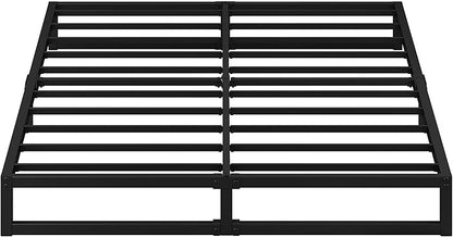 EMODA 7 Inch Full Size Bed Frame Heavy Duty Metal Platform No Box Spring Needed, Easy Assembly Noise Free, Black