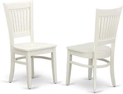 East West Furniture VAVA9-LWH-W 9 Piece Dining Room Table Set Includes an Oval Kitchen Table with Butterfly Leaf and 8 Dining Chairs, 40x76 Inch, Linen White