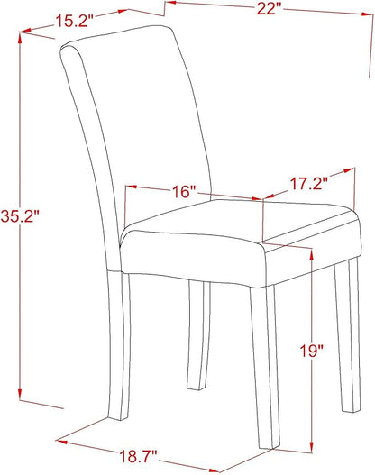 East West Furniture X727AB747-7 7 Piece Dining Room Furniture Set Consist of a Rectangle Dining Table with X-Legs and 6 Light Sable Linen Fabric Parson Chairs, 40x72 Inch, Multi-Color