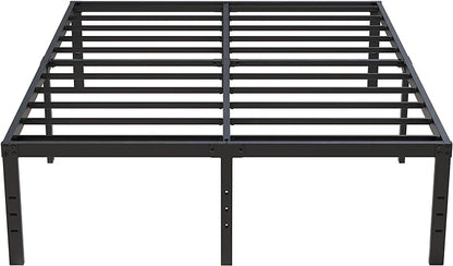 18 Inch King Bed Frame Heavy Duty Metal Platform King Size Bed Frames with High Storage, Eassy Assembly 3,500 Lbs Heavy Duty Bedframes, Black