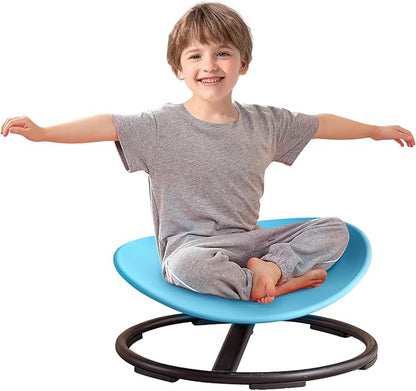 Kids Sensory Spinning Chair for Autism Ages 3+, Sit and Spin Swivel Chair for Kids with ADHD, Sensory Chairs for Autistic Children, Sensory Toys for Motion Sickness Relief, Balance Training (Blue)