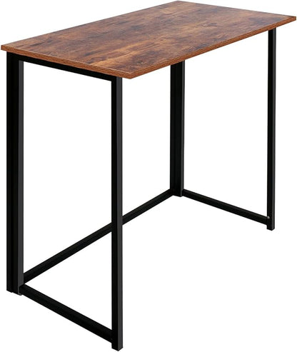 Leopard Outdoor Products Folding Computer Desk for Small Spaces, Space-Saving Home Office, Foldable Laptop Table, Writing Desk, Compact Study Reading Table (Rustic Brown)