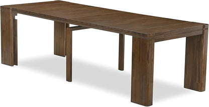 X07SI-BC8-04 - 10 Pieces Modern Dining Set contains an Extendable Rectangle Kitchen Table, 1 Coffee Table, 7 Dining Chairs and 1 Modern Bench, 39x120 Inch, Antique Walnut