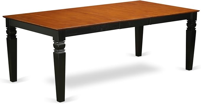 East West Furniture LGAN9-BCH-LC 9 Piece Kitchen Table & Chairs Set Includes a Rectangle Dining Room Table with Butterfly Leaf and 8 Faux Leather Upholstered Chairs, 42x84 Inch, Black & Cherry