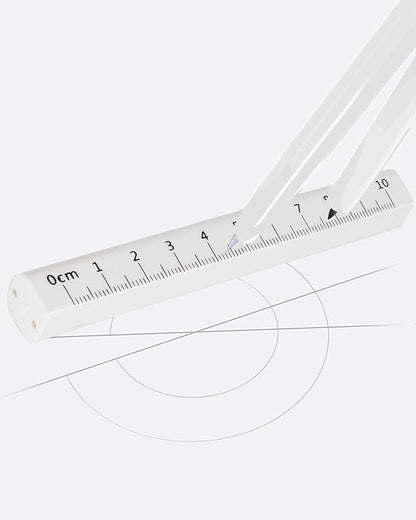 LABANCA 8 Pcs Compass Set with Protractor Rulers Pencil for Math Geometry (07734 White)