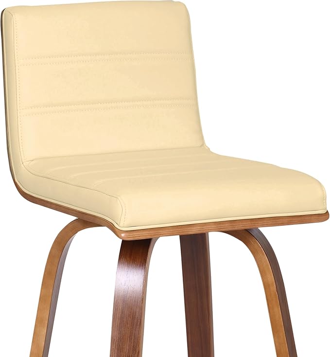 Armen Living Vienna Bar Height Bar Stool Kitchen and Dining, 30" Cream/Walnut, More color/size option