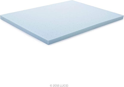 LUCID 3 Inch Mattress Topper Full XL - Gel Infused Memory Foam – Memory Foam Mattress Topper Full – Ventilated Design – CertiPur Certified
