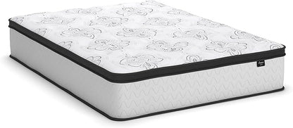Signature Design by Ashley Full Size Chime 12 Inch Medium Firm Hybrid Mattresswith Cooling Gel Memory Foam for Pressure Relief, Fiberglass Free, Mattress In A Box