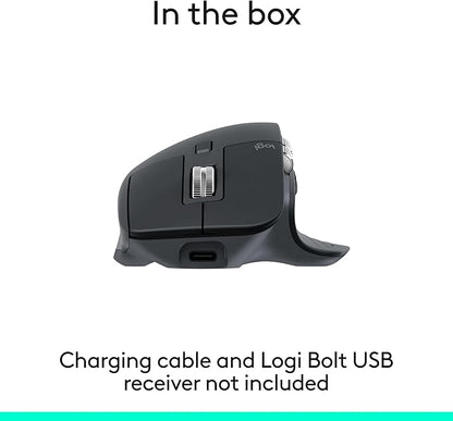 Logitech MX Master 3S Bluetooth Edition Wireless Mouse, No USB Receiver - Ultra-Fast Scrolling, Ergo, 8K DPI, Track on Glass, Quiet Clicks, Works with Apple Mac, Windows PC, Linux, Chrome - Graphite